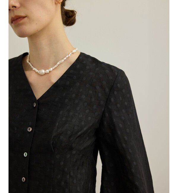 ROPE「【洗える】パフスリーブシアーペプラムブラウス」|シャツ・ブラウス|