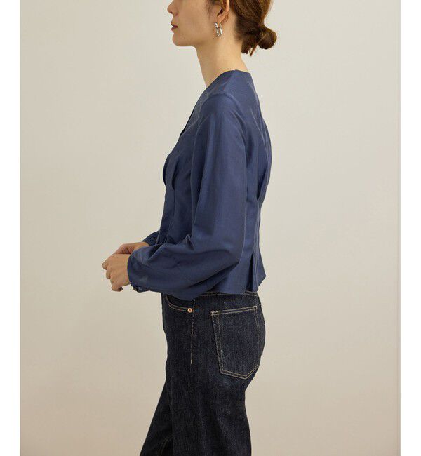 ROPE「【洗える】パフスリーブシアーペプラムブラウス」|シャツ・ブラウス|