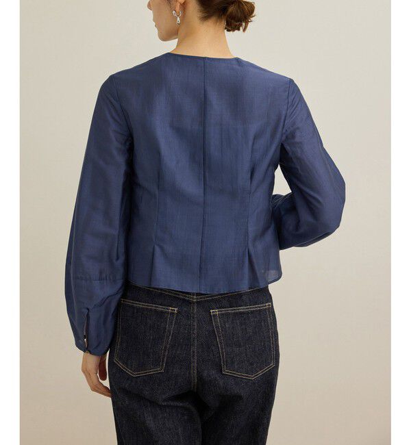 ROPE「【洗える】パフスリーブシアーペプラムブラウス」|シャツ・ブラウス|