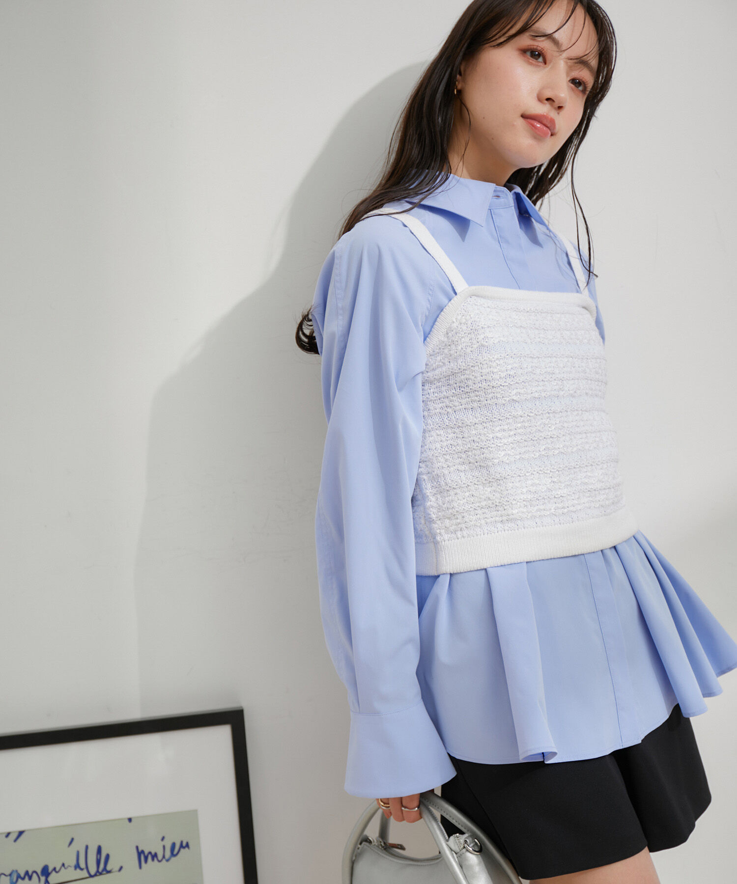 VIS「【アンサンブル対応】ツイードニットビスチェ」|キャミソール|