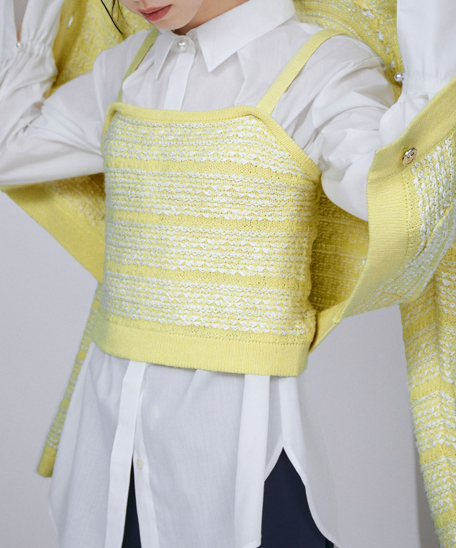 VIS「【アンサンブル対応】ツイードニットビスチェ」|キャミソール|