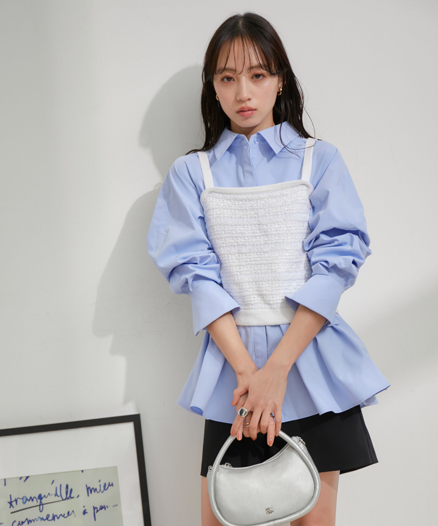 VIS「【アンサンブル対応】ツイードニットビスチェ」|キャミソール|