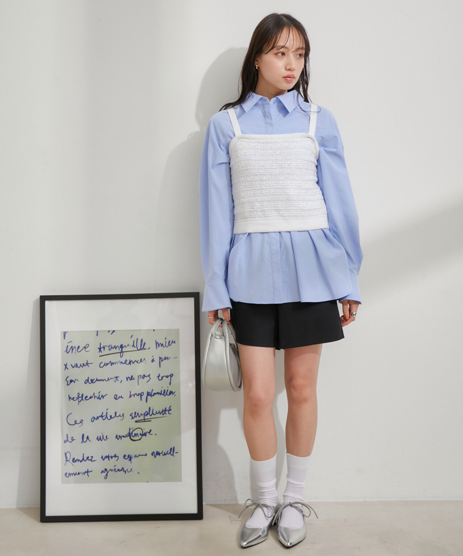 VIS「【アンサンブル対応】ツイードニットビスチェ」|キャミソール|