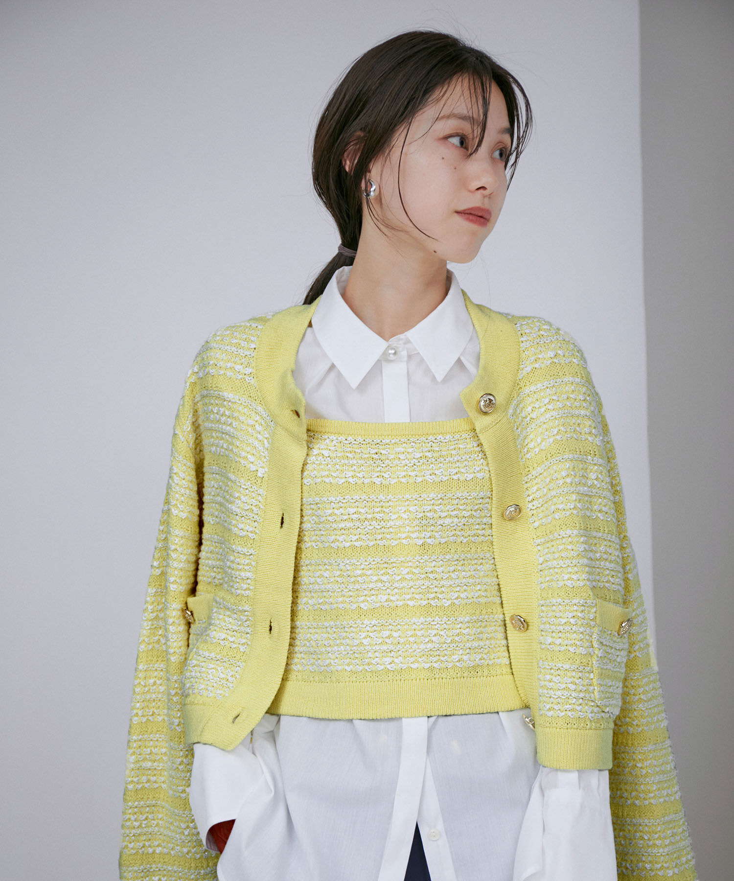 VIS「【アンサンブル対応】ツイードニットビスチェ」|キャミソール|