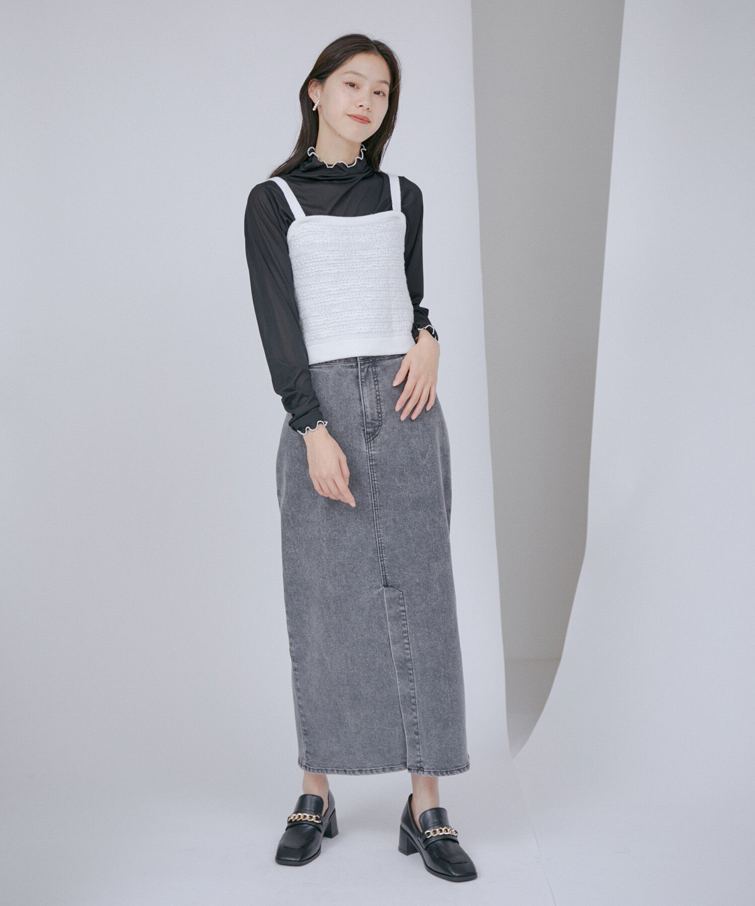 VIS「【アンサンブル対応】ツイードニットビスチェ」|キャミソール|