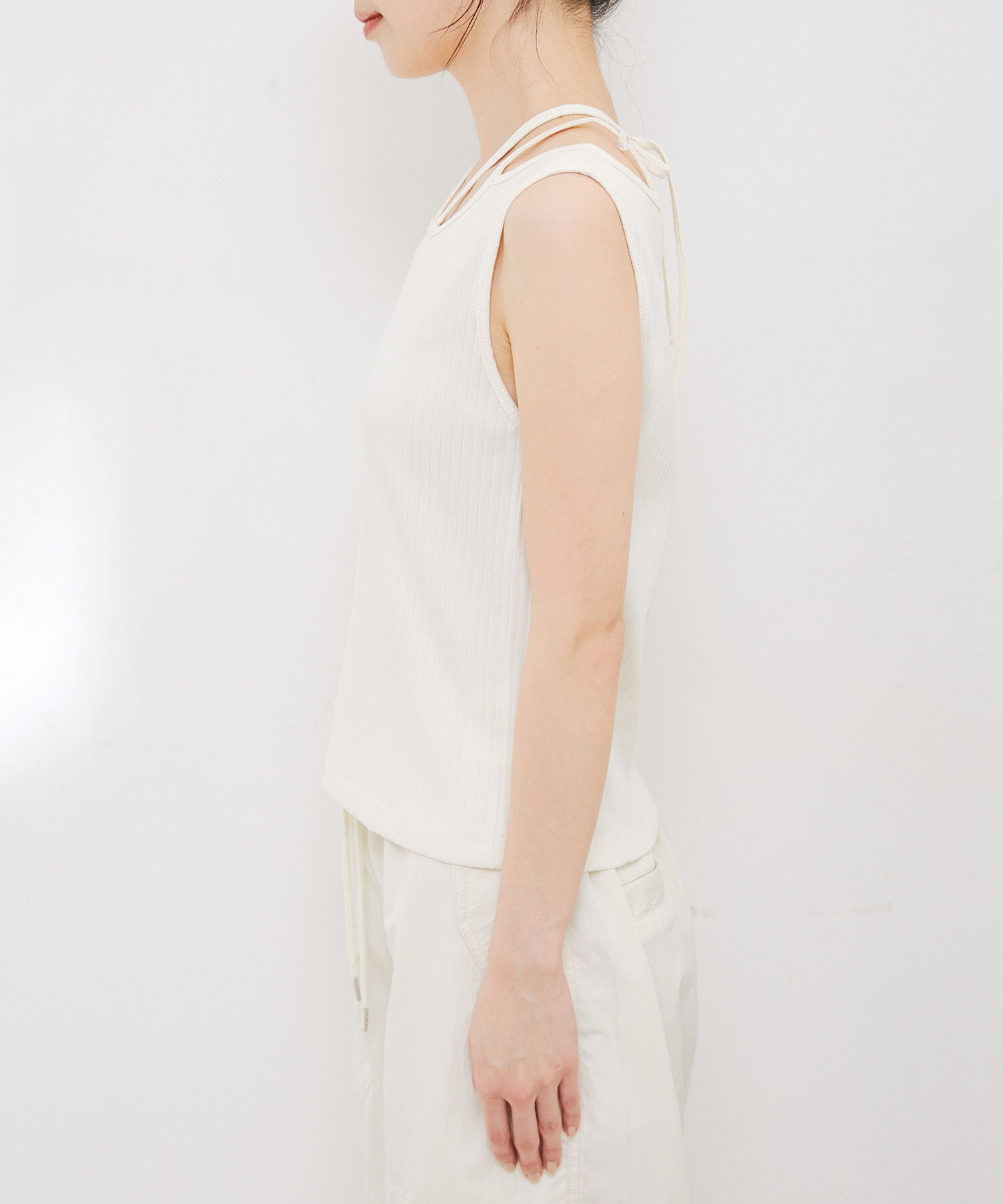 VIS「ネックストラップテレコリブタンクトップ」|タンクトップ|