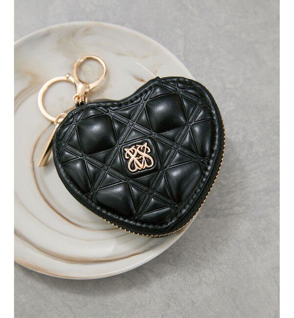 VIS「ハートキルティングポーチチャーム」|チャーム・キーホルダー|ブラック(01)