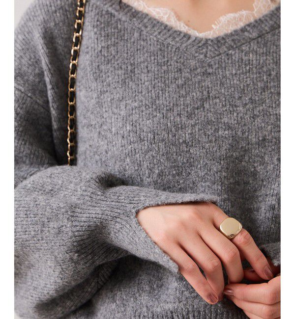 VIS「Vネックレースニットプルオーバー」|ニット・セーター|