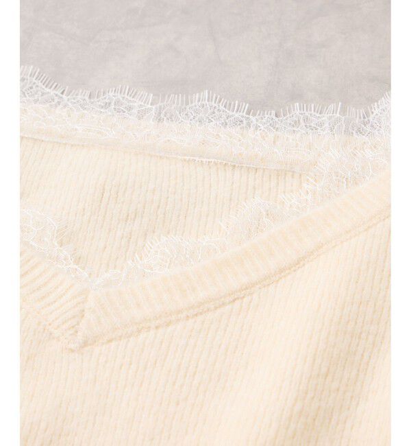 VIS「Vネックレースニットプルオーバー」|ニット・セーター|