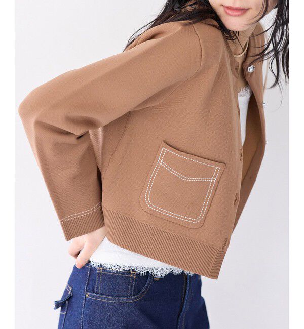 VIS「ステッチワークニットジャケット」|カーディガン|