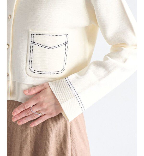 VIS「ステッチワークニットジャケット」|カーディガン|