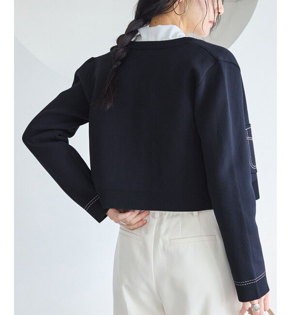 VIS「ステッチワークニットジャケット」|カーディガン|