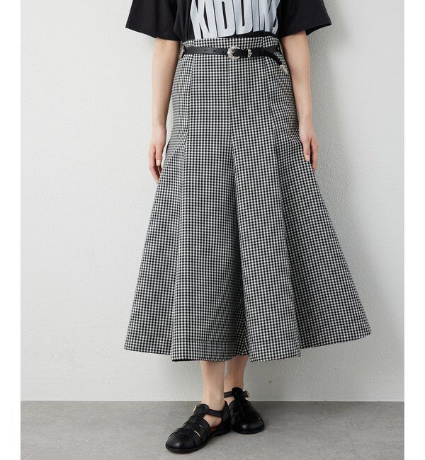  「ボンディングギンガムスカート」|スカート|ブラック