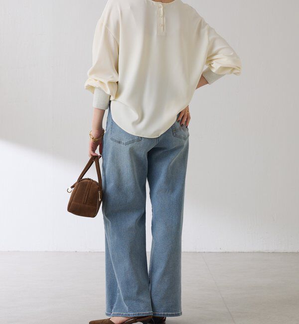  「袖ラメリブ2WAYロゴロンT」|Tシャツ・カットソー|