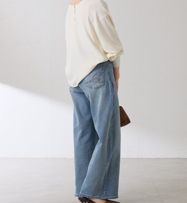  「袖ラメリブ2WAYロゴロンT」|Tシャツ・カットソー|