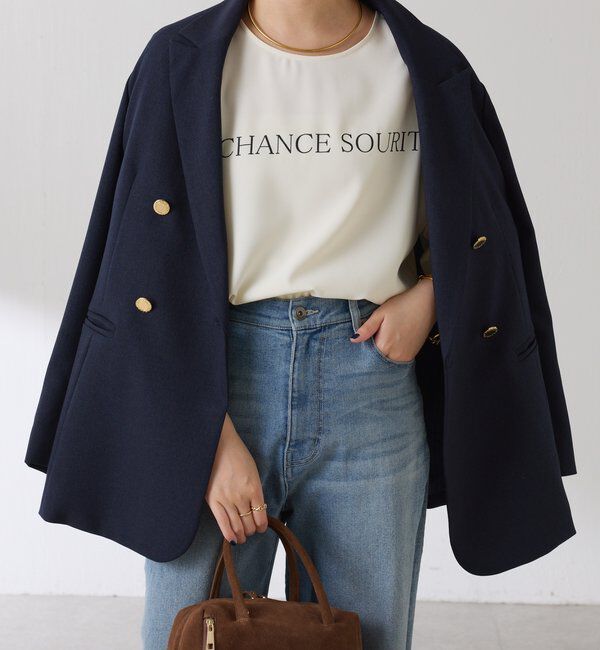  「袖ラメリブ2WAYロゴロンT」|Tシャツ・カットソー|