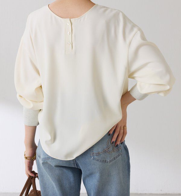  「袖ラメリブ2WAYロゴロンT」|Tシャツ・カットソー|