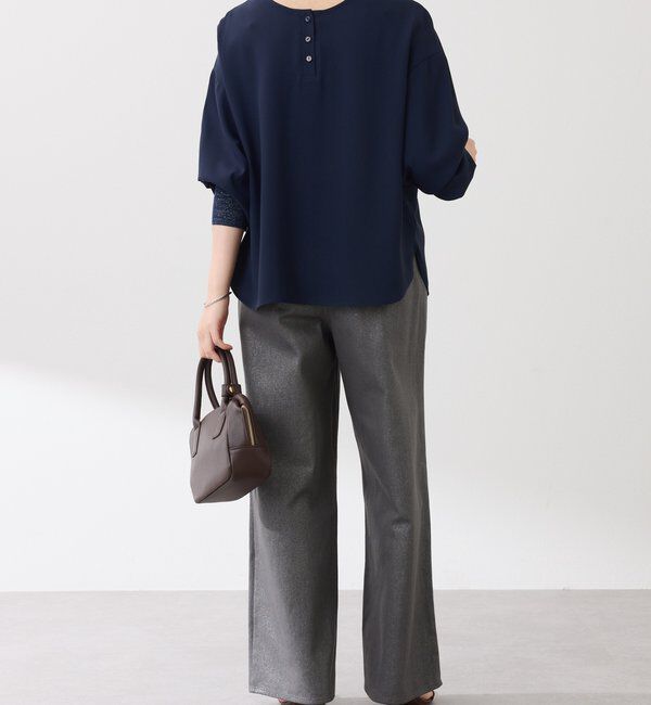  「袖ラメリブ2WAYロゴロンT」|Tシャツ・カットソー|