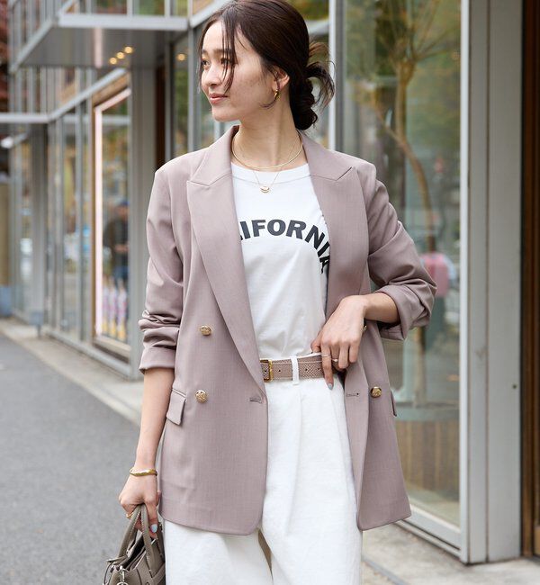  「【オンオフ使える】ドライギャバピークドラペルジャケット」|テーラードジャケット|