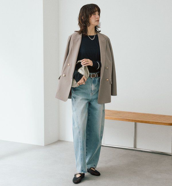  「【オンオフ使える】ドライギャバピークドラペルジャケット」|テーラードジャケット|