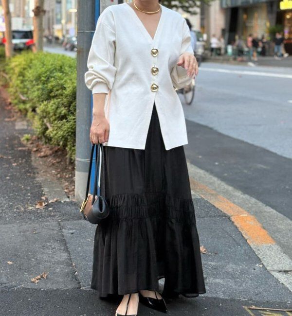  「ビジューVネックカーディガン」|ニット・セーター|