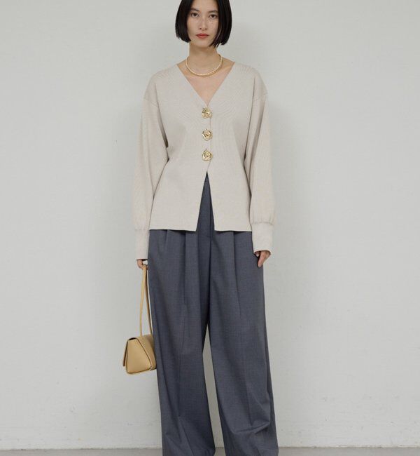  「ビジューVネックカーディガン」|ニット・セーター|
