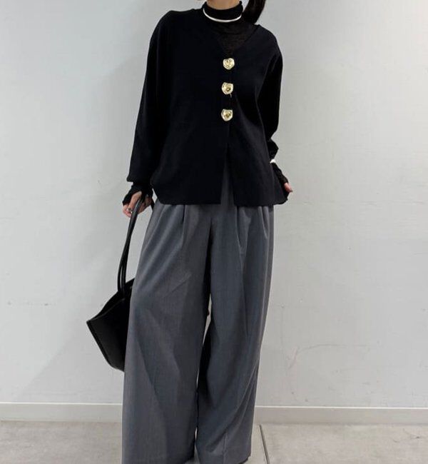  「ビジューVネックカーディガン」|ニット・セーター|