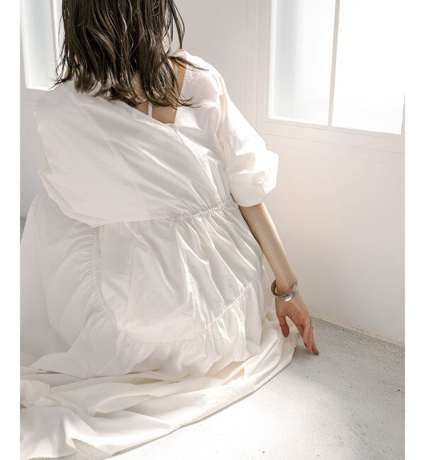  「【3サイズ展開】ドロストギャザーワンピース」|ワンピース|