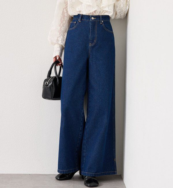  「裾スリットフレアデニム」|デニム|