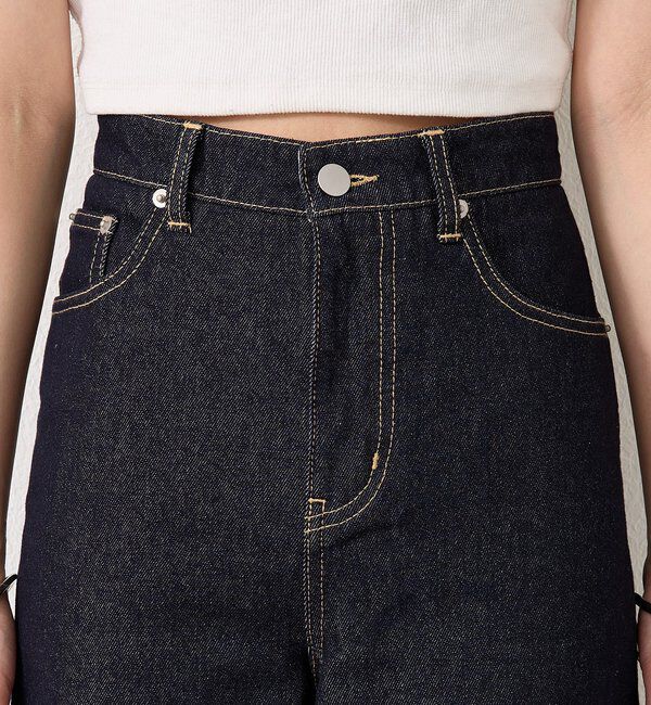  「裾スリットフレアデニム」|デニム|