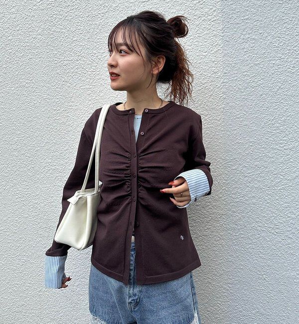  「【＠___s_m17企画】ストライプ付け襟配色ニット」|Tシャツ・カットソー|