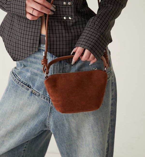  「【WEB限定】２WAYスウェードバッグ」|ショルダー・メッセンジャー|ブラウン