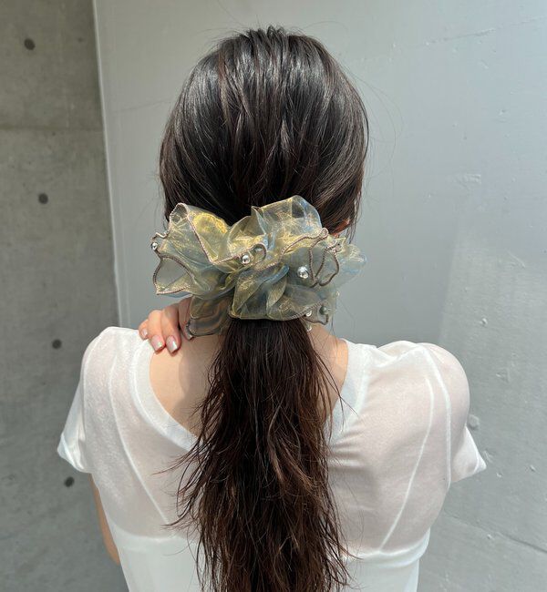  「〈GOLDY/ゴールディ〉オーガンジーシルバードットシュシュ」|リング|