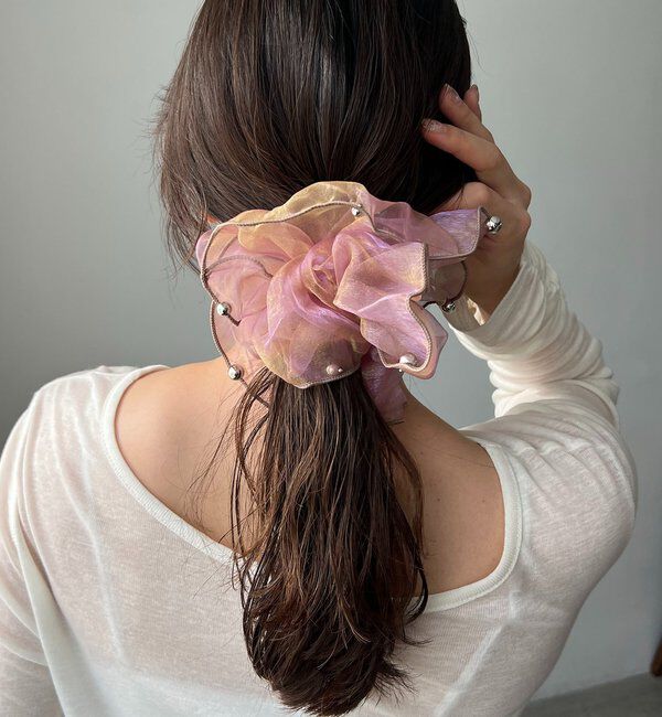  「〈GOLDY/ゴールディ〉オーガンジーシルバードットシュシュ」|リング|