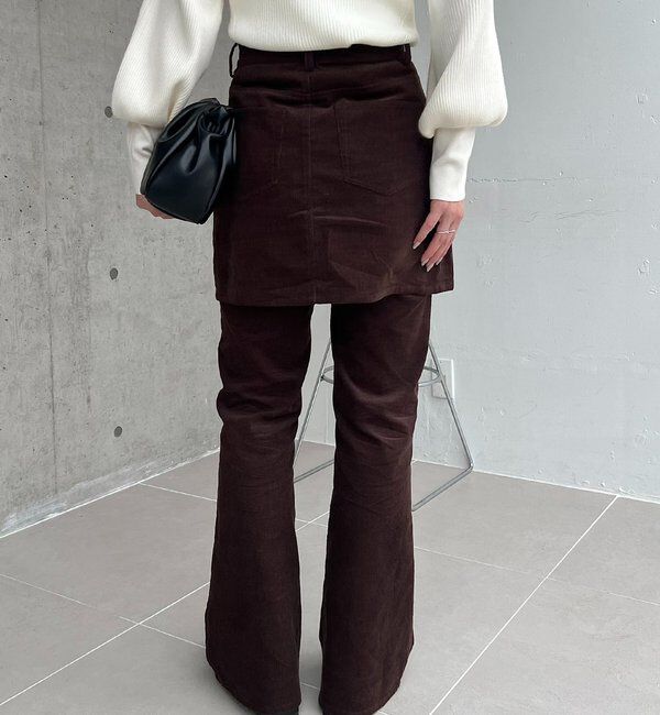  「【新色/レイヤード対応】コーデュロイ台形スカート」|スカート|