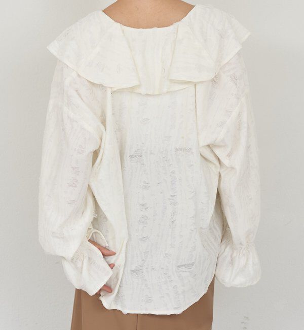  「ニュアンスフリルカラーブラウス」|シャツ・ブラウス|