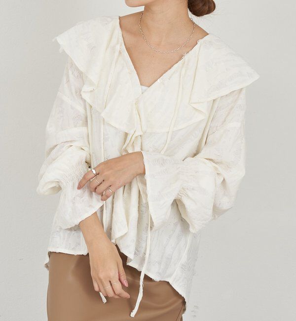  「ニュアンスフリルカラーブラウス」|シャツ・ブラウス|