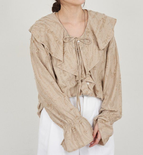  「ニュアンスフリルカラーブラウス」|シャツ・ブラウス|