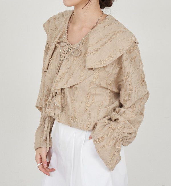  「ニュアンスフリルカラーブラウス」|シャツ・ブラウス|