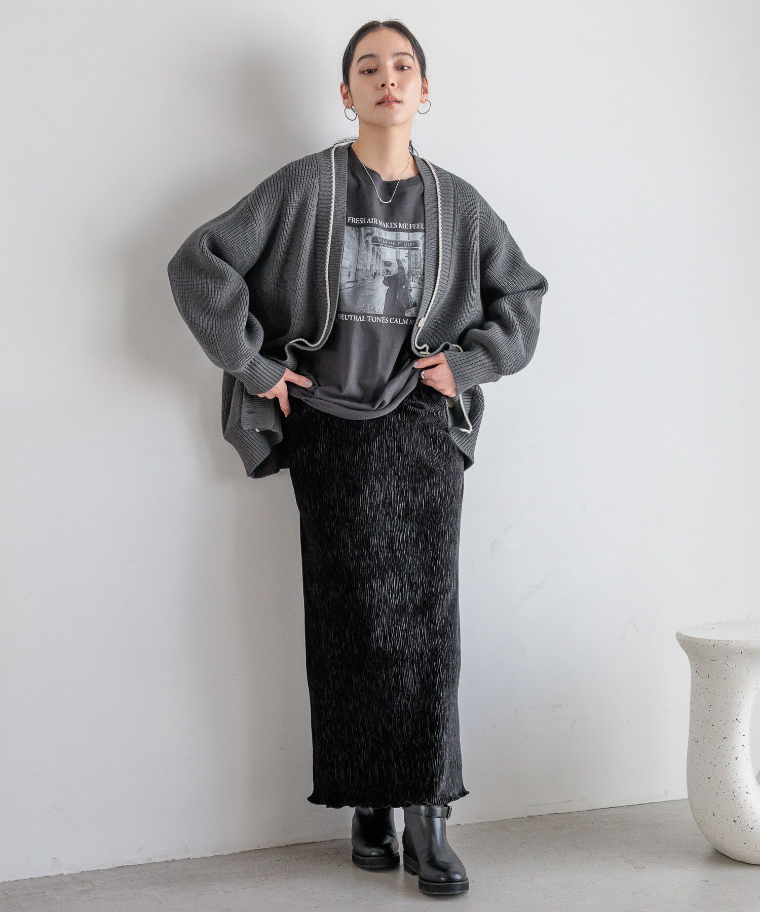 LOWRYS FARM「シャイニーベロアタイトスカート」|スカート|