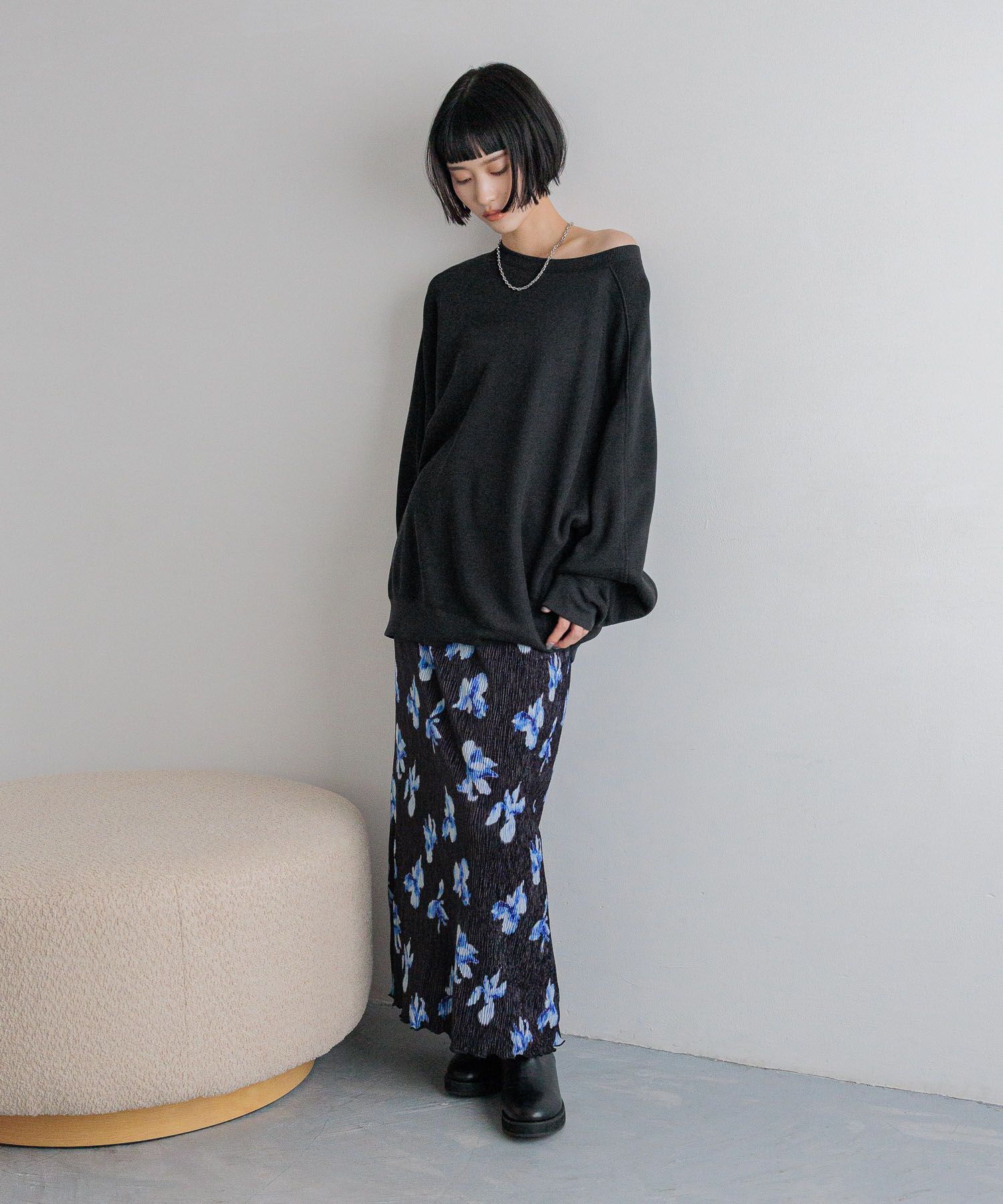 LOWRYS FARM「シャイニーベロアタイトスカート」|スカート|