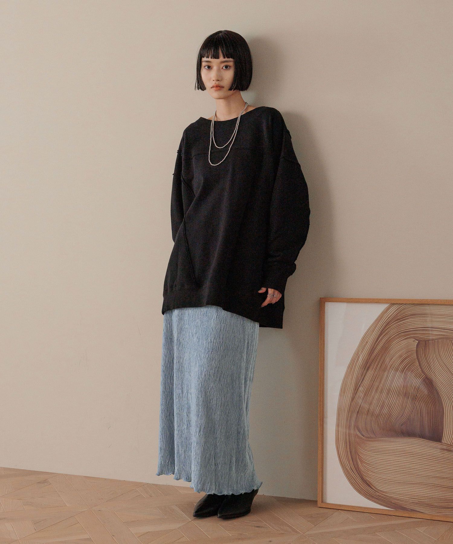 LOWRYS FARM「シャイニーベロアタイトスカート」|スカート|