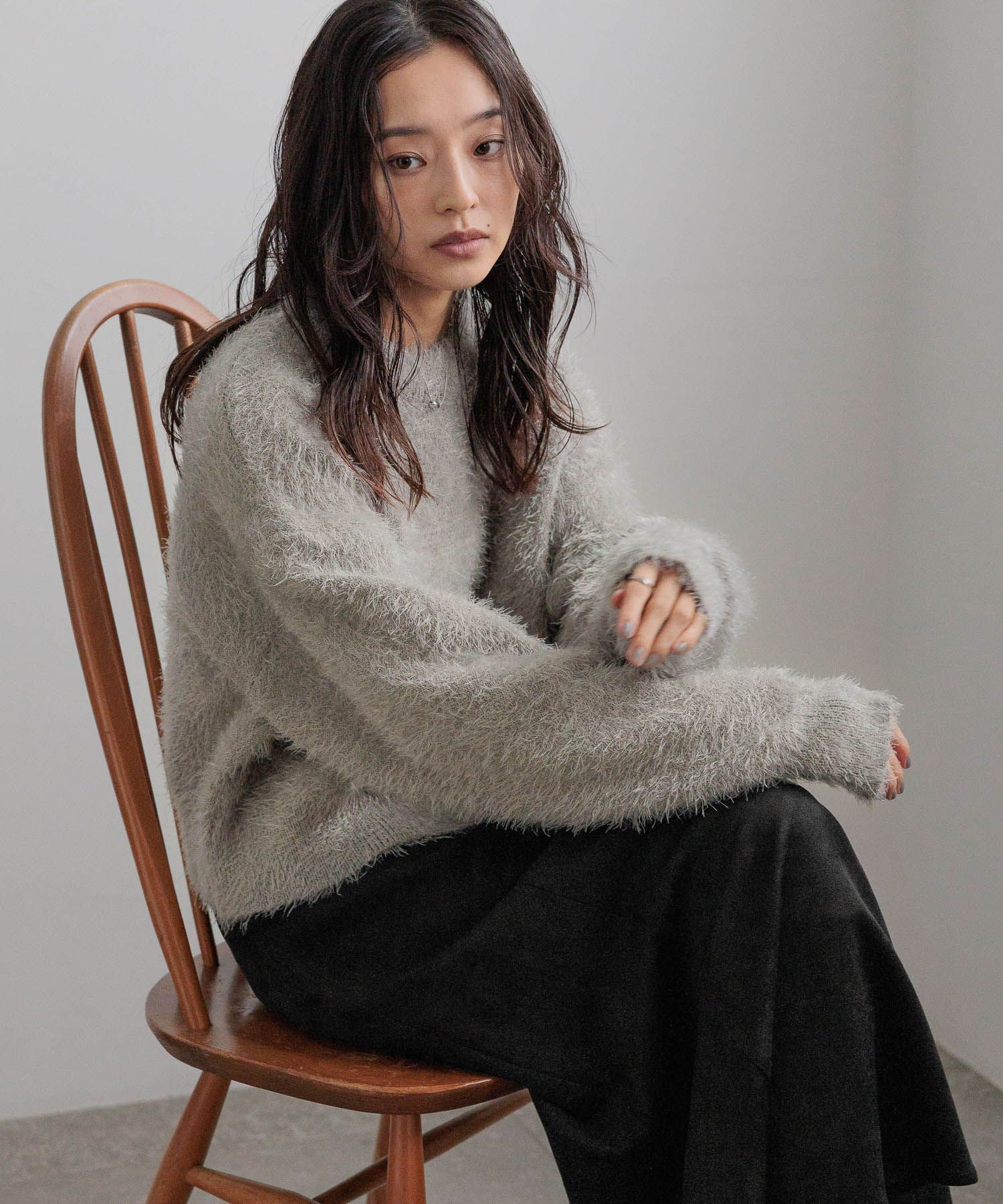 LOWRYS FARM「シャギープルオーバーＬＳ」|ニット・セーター|