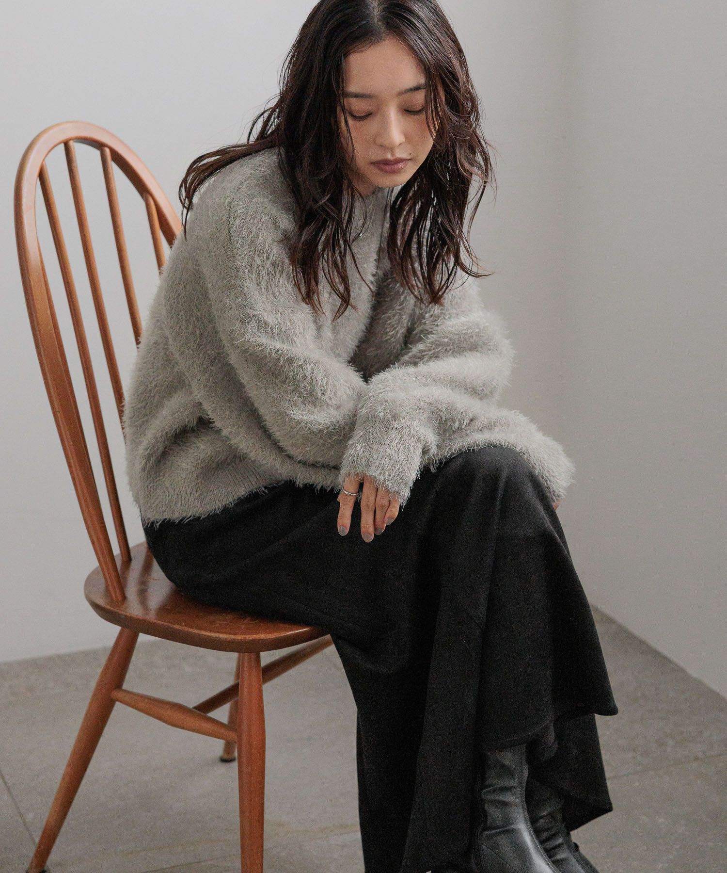 LOWRYS FARM「シャギープルオーバーＬＳ」|ニット・セーター|