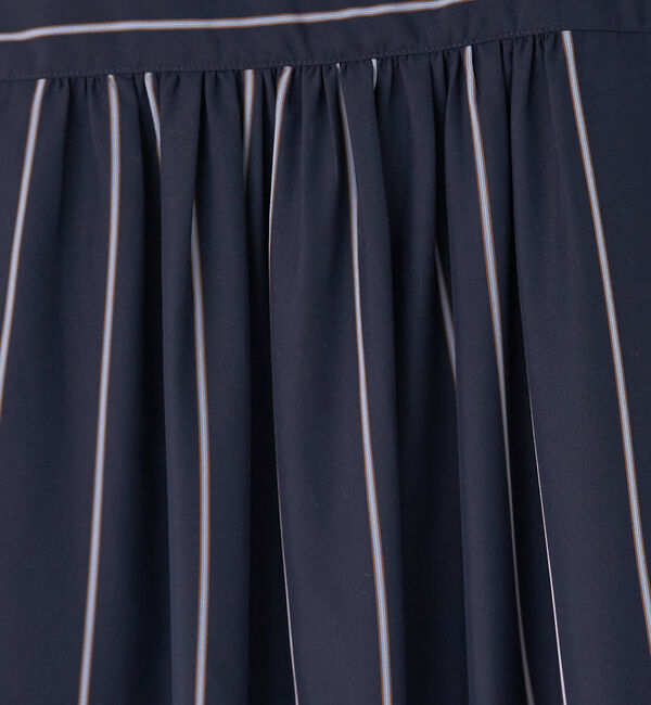 collex「＜手洗い可能＞ストライプフレアシャツワンピース」|ワンピース|