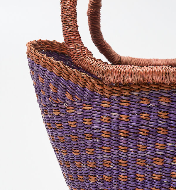 collex「ニャリガバスケット ニケチェック S ライラック」|かごバッグ|