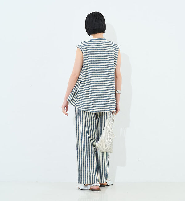 collex「ボーダーノースリーブブラウス」|シャツ・ブラウス|