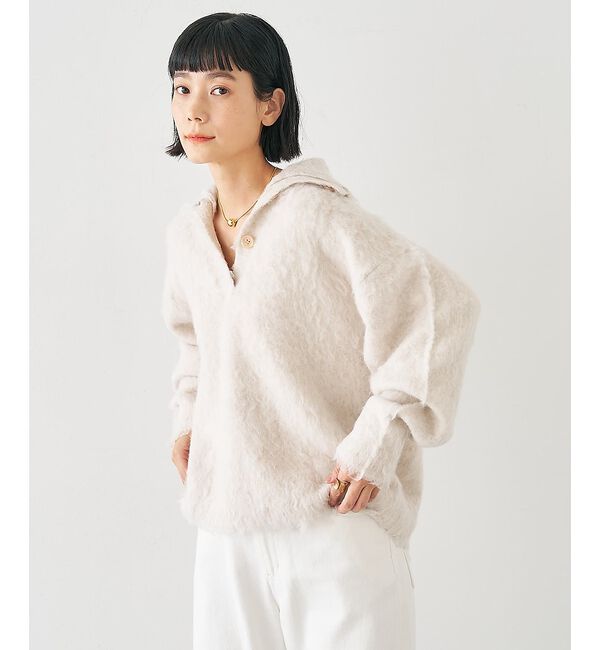 collex「ヘアリースキッパープルオーバー」|ニット・セーター|アイボリー