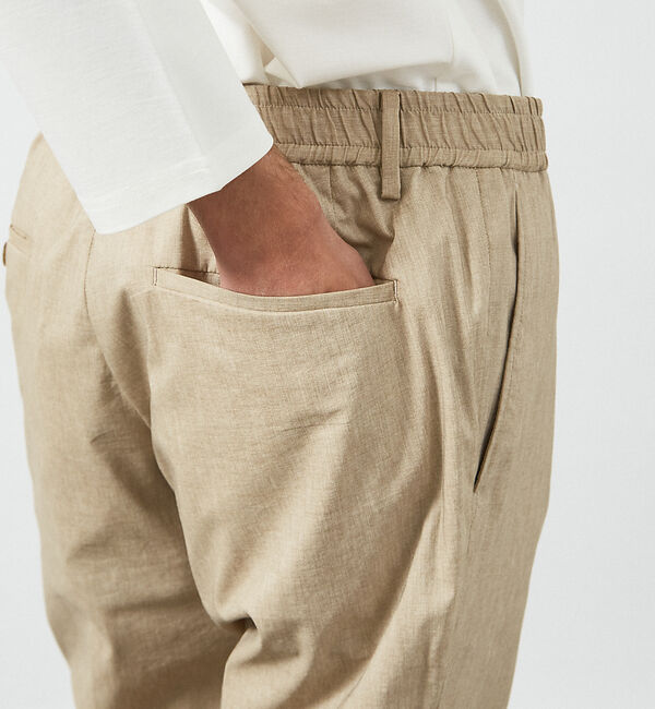 ABAHOUSE「【セットアップ対応】スーパーストレッチ リネンブレンド イージー スラックス」|スラックス|