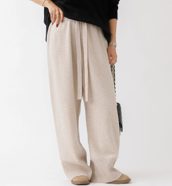 Rouge vif「【セットアップ対応】ゆるニットパンツ」|その他|ベージュ